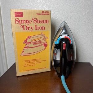 Vintage 1960s General Electric Spray/Steam Dry Iron TESTED/WORKING Box Not Orig